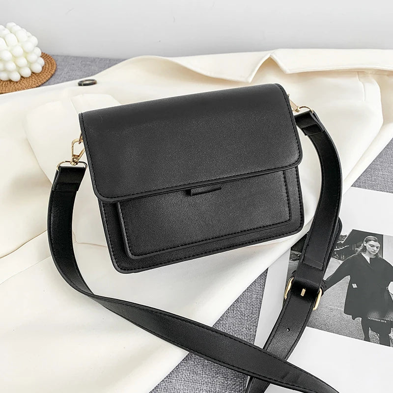 Women's Luxury Designer Small Handbag Fashion High Quality PU Leather Femael Daily Soild Color Vintage Crossbody Messegner Bags