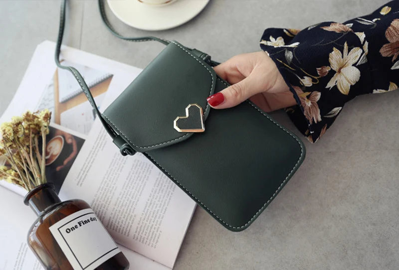 Soft Leather Crossbody Bags for Women Solid Color Shoulder Bag Cell Phone Purse Small Handbags Girls NEW