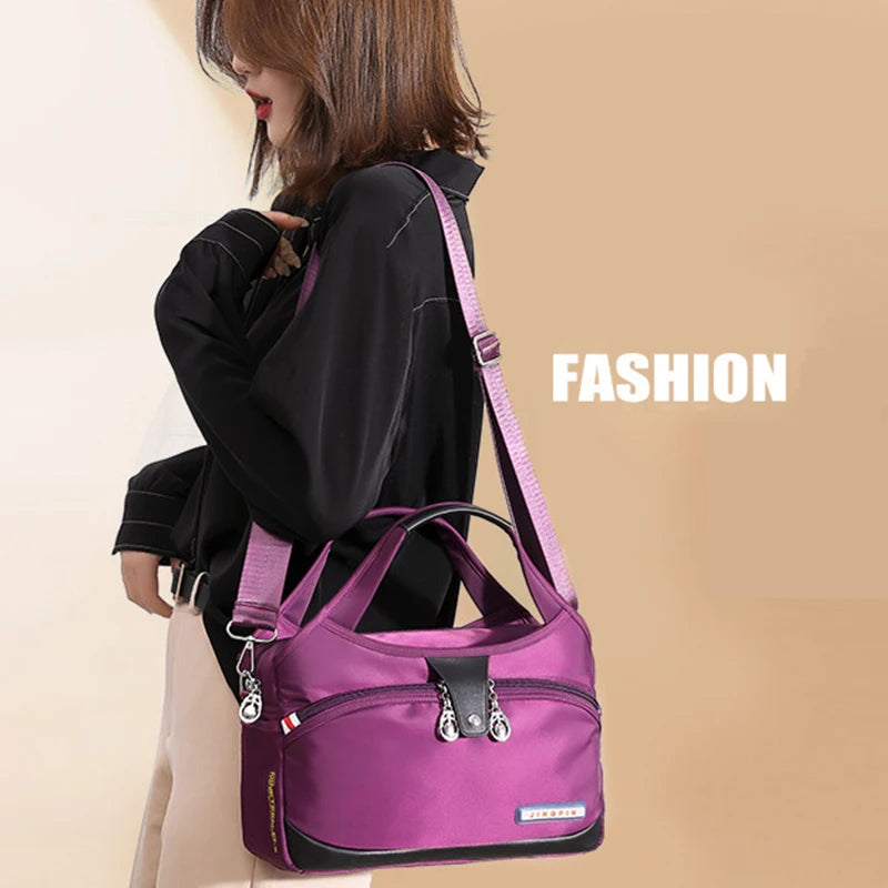 Women Crossbody Bags Large-Capacity Oxford Cloth Sling Crossbody Bag Waterproof Anti-Theft Female Travel Shopper Mommy Hand Bag