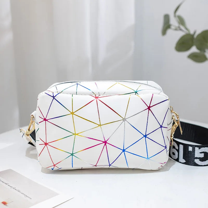Women Laser Crossbody Bag Sling Shoulder Bag Jelly Holographic Square Messenger Satchel Bag For Lady Daily Small Handbag Purse