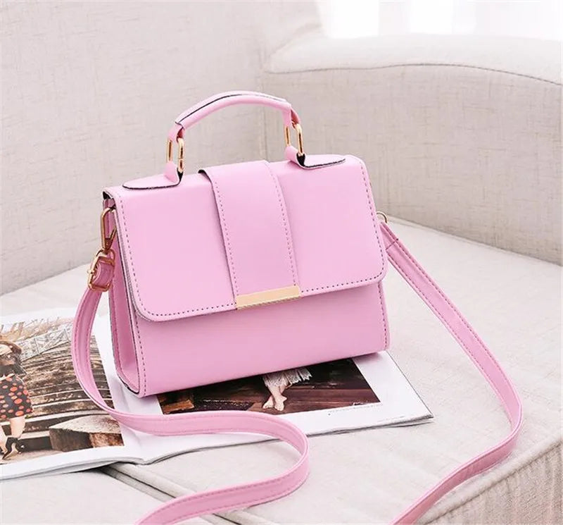 Hot Sale Flap Sling Shoulder Bags for Women Solid Color Crossbody Messenger Bag Purse Female Leather Handbag Pocket