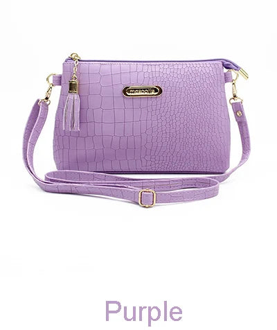 Fashion Alligator Pattern Shoulder Messenger Bags for Women PU Leather Handbag Small Phone Purse Crossbody Pack
