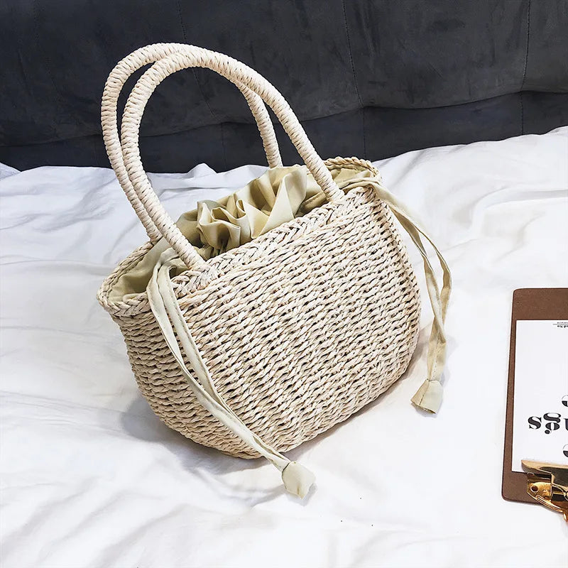 Straw Bags for Women Summer Rattan Bag Handmade Woven Beach Bag Bohemia Handbag Bolsos Fashion Rattan Basket Tote Purse