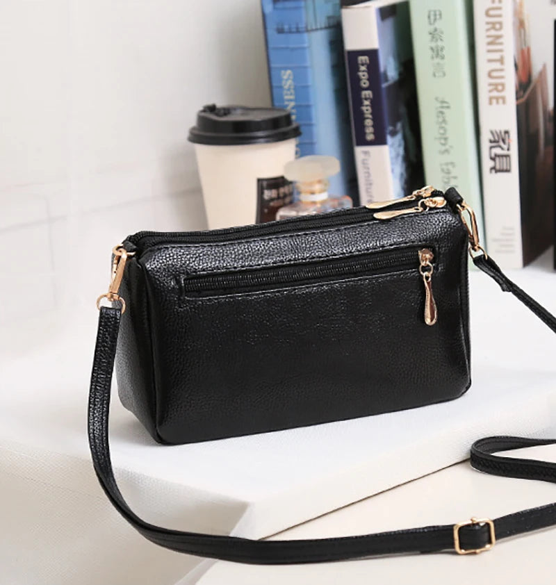 Small Fashion Shoulder Bags for Women Soft Leather mama Handbags Crossbody Messenger Bag Purse Solid Color Clutch