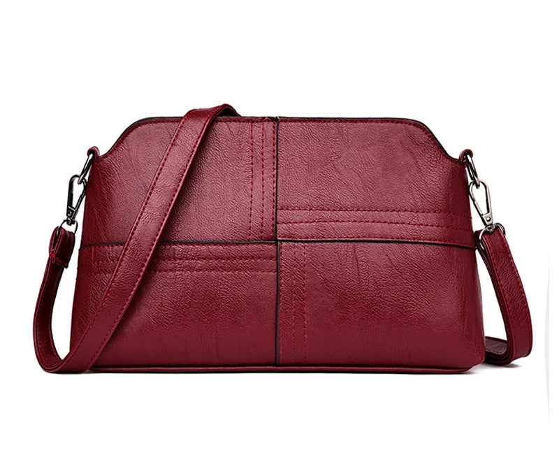 New Casual mama Messenger Bags Crossbody PU Leather Black Handbags for Women Small Shoulder Bag Purse