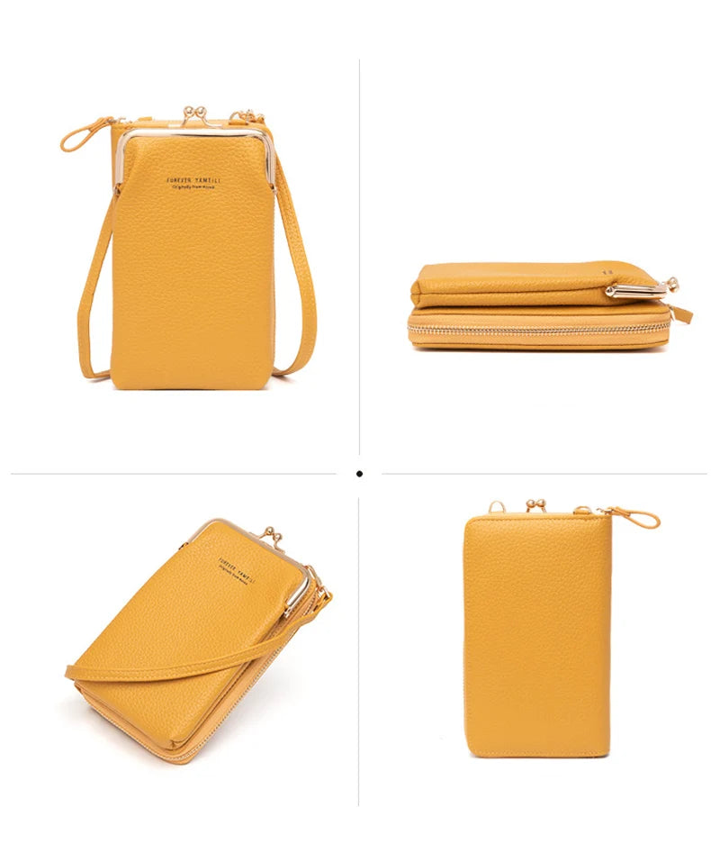 Fashion New Large Capacity Phone Purse for Women PU Leather Crossbody Shoulder Bag Pouch Female Casual Handbag Pack