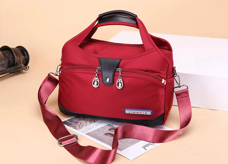 Women Crossbody Bags Large-Capacity Oxford Cloth Sling Crossbody Bag Waterproof Anti-Theft Female Travel Shopper Mommy Hand Bag