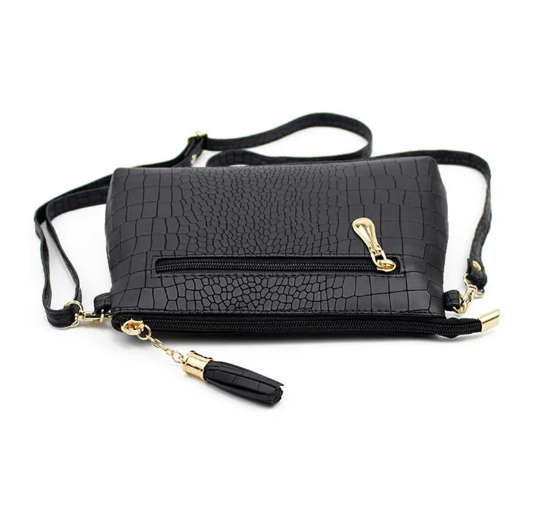 Fashion Alligator Pattern Shoulder Messenger Bags for Women PU Leather Handbag Small Phone Purse Crossbody Pack