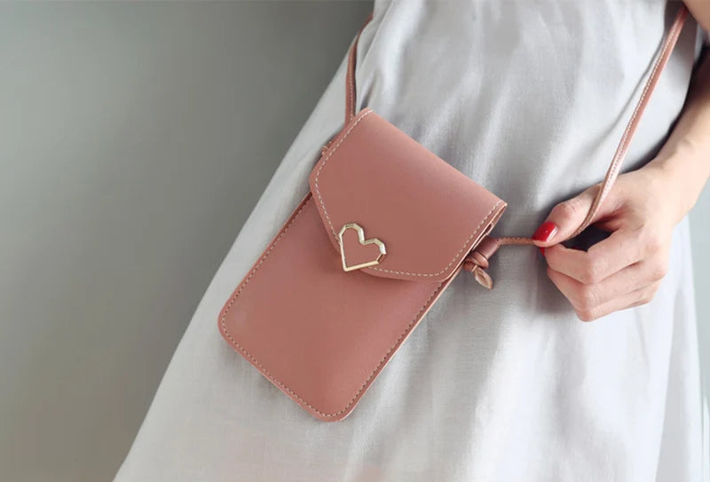 Soft Leather Crossbody Bags for Women Solid Color Shoulder Bag Cell Phone Purse Small Handbags Girls NEW