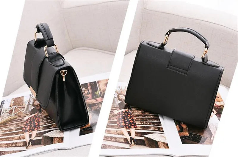 Hot Sale Flap Sling Shoulder Bags for Women Solid Color Crossbody Messenger Bag Purse Female Leather Handbag Pocket