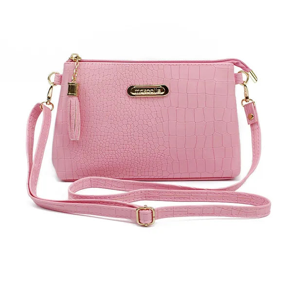 Fashion Alligator Pattern Shoulder Messenger Bags for Women PU Leather Handbag Small Phone Purse Crossbody Pack