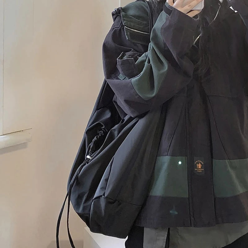 Women Bag New Nylon Bucket Fashion Solid Zipper SOFT Shoulder Bag Purses and Handbags Luxury Designer Black Tote Bag