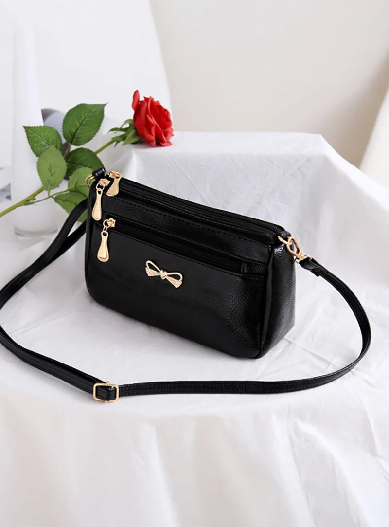 New Arrivals Women Shoulder Crossbody Bags Purse Bowknot PU Leather Messenger Handbags Small Phone Pocket for mama