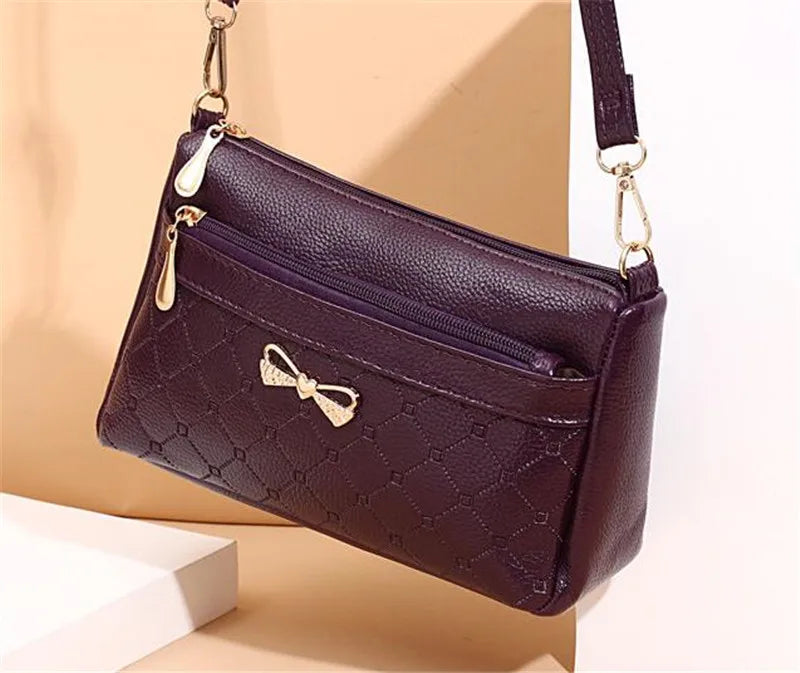Women Bowknot Leather Small Handbags Female Shoulder Crossbody Bag High Quality Ladies Messenger Purse Tote