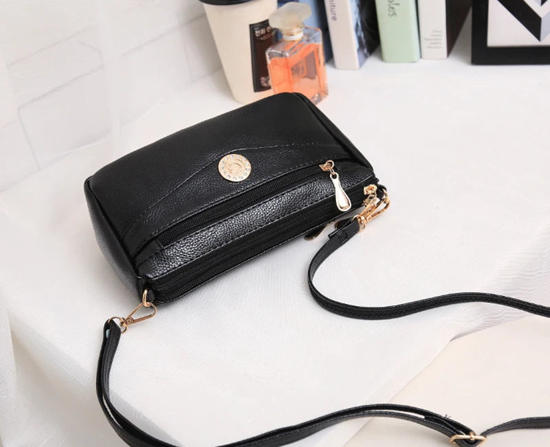 Small Fashion Shoulder Bags for Women Soft Leather mama Handbags Crossbody Messenger Bag Purse Solid Color Clutch