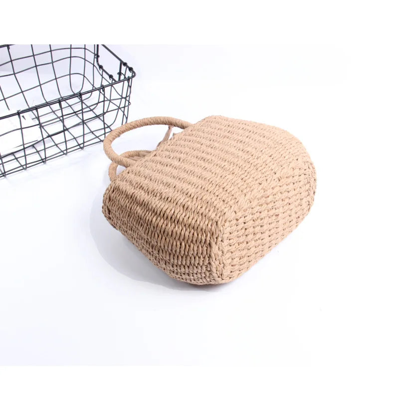 Straw Bags for Women Summer Rattan Bag Handmade Woven Beach Bag Bohemia Handbag Bolsos Fashion Rattan Basket Tote Purse