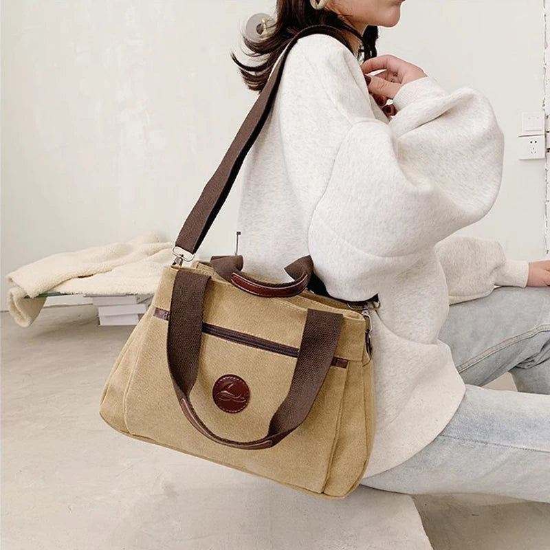 Women Casual Handbags Canvas Crossbody Bag for Woman Big Capacity Shoulder Tote Female Shopping Designer Messenger Bags bolso