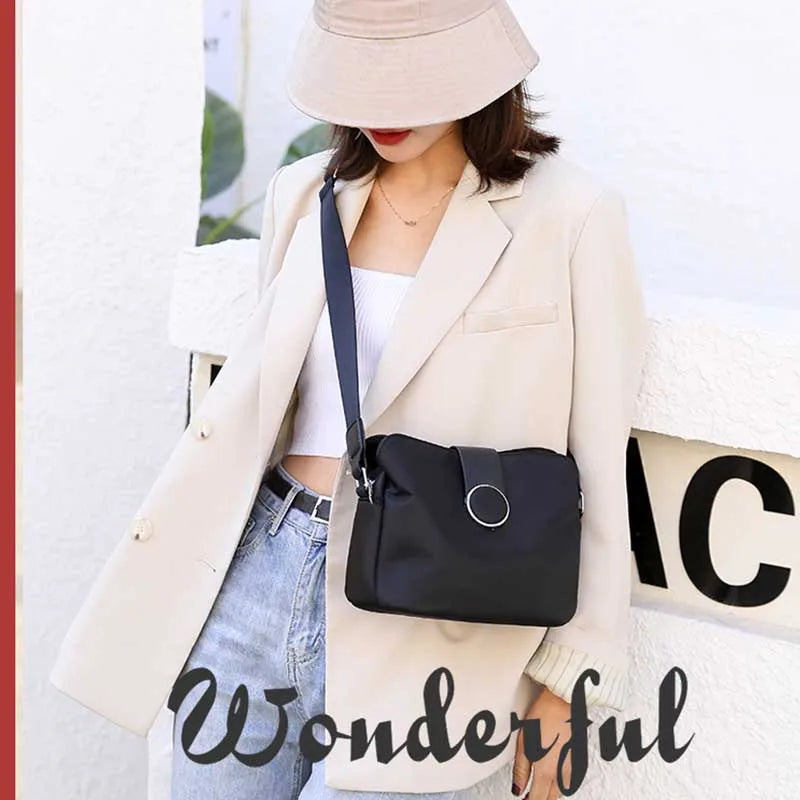 Vintage Nylon Waterproof Shoulder Bag Women Wild Crossbody Bag Simple Messenger Bag Daily Female Handbag Travel Lady Purse Bolso