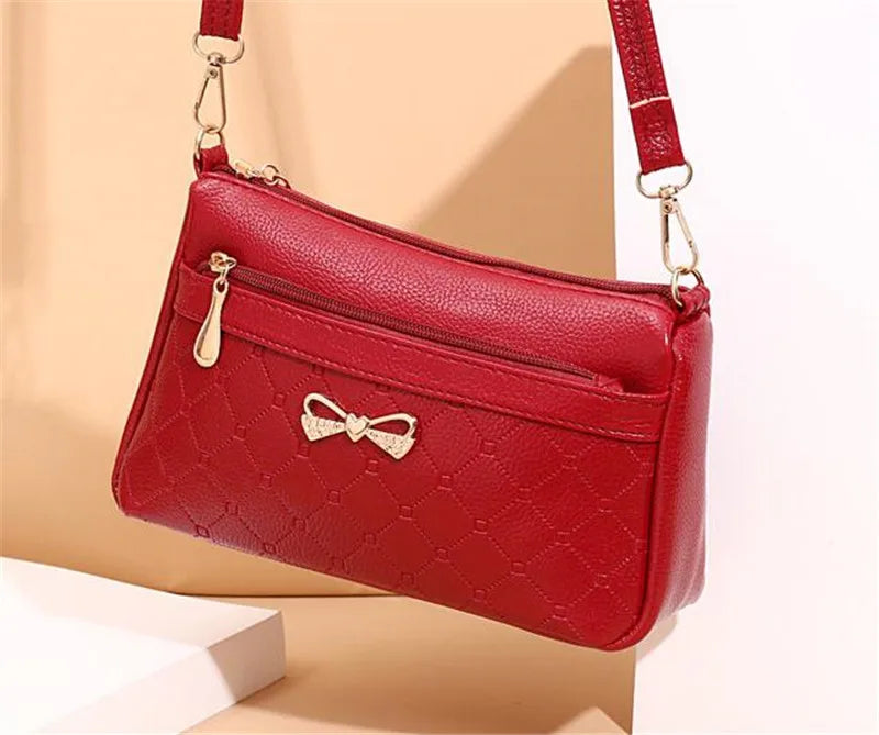Women Bowknot Leather Small Handbags Female Shoulder Crossbody Bag High Quality Ladies Messenger Purse Tote