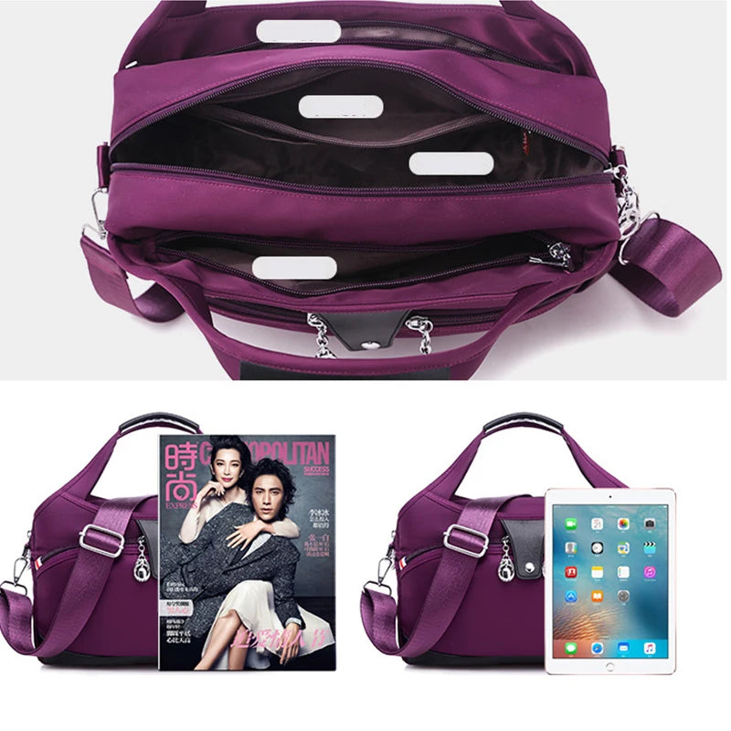 Women Crossbody Bags Large-Capacity Oxford Cloth Sling Crossbody Bag Waterproof Anti-Theft Female Travel Shopper Mommy Hand Bag