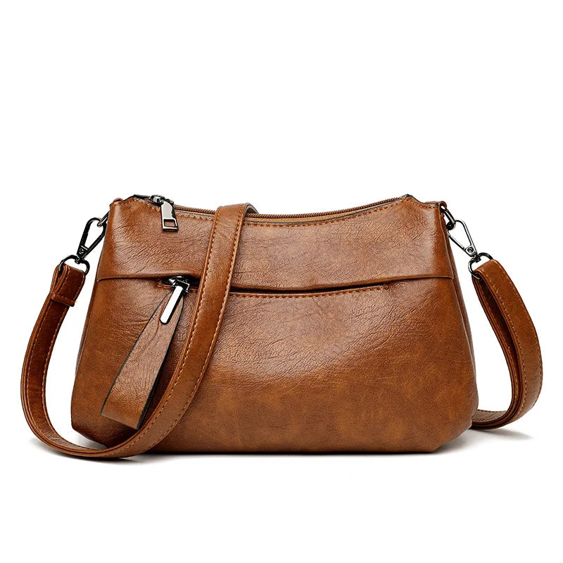 Elegant Women's Shoulder Bag with Unique Texture Design Stylish Soft  Leather Handbag with Zipper Pockets Everyday Crossbody Bag