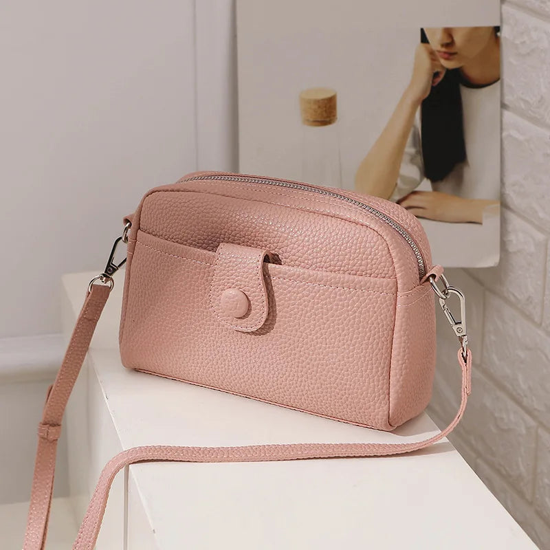 Fashion Brands Shoulder Bags For Women Simple PU Leather Crossbody Bag Shopping Phone Purse Female Messenger Handbag Pouch