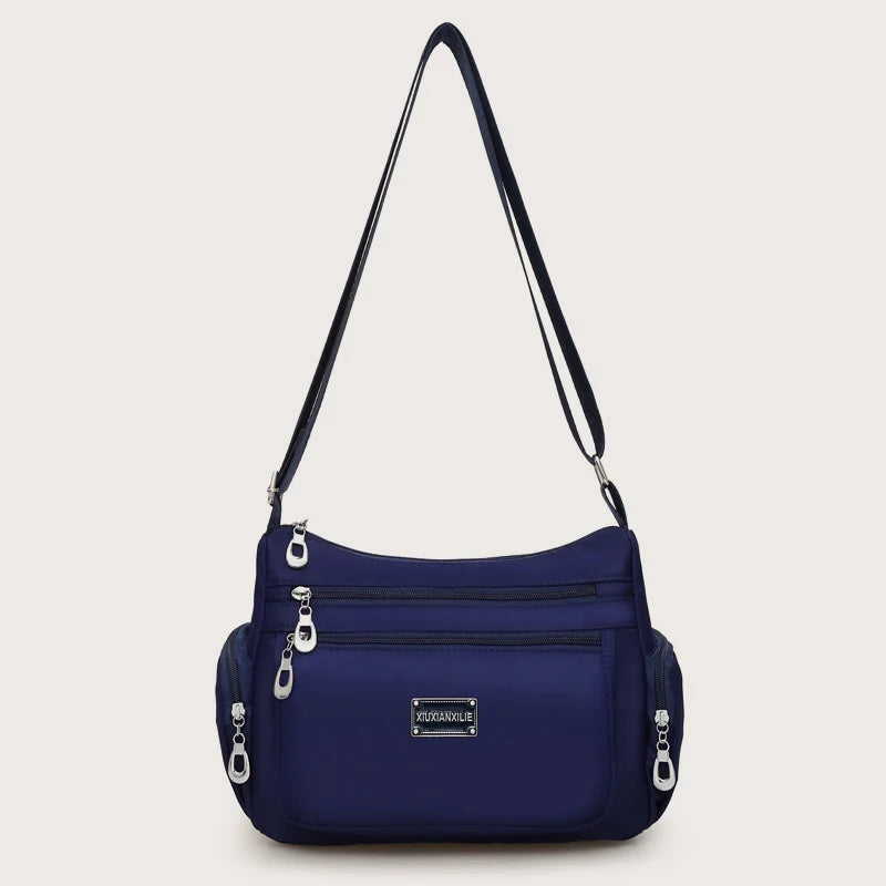 Multi-layer Nylon Shoulder Bag, Waterproof Multi-pocket Zipper Bag, Lady Messenger Bag ,Designer Crossbody Bag