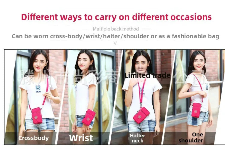 Sports Arm Bag, Women Mobile Phone Bag Running Messenger Purse Wallet, Women's Shoulder Cross Body Bags Multi Layer Zipper Pouch