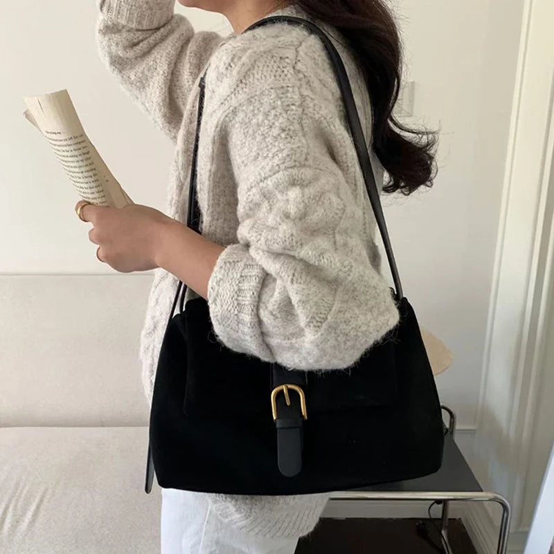Matte Leather Large Capacity Handbag Female Underarm Shoulder Bag Fashion Messenger Crossbody Bags for Women Luxury Design Totes