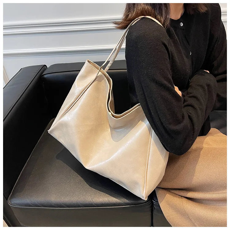 Retro PU Women's Handbag, Large Capacity Handbags Shoulder Bag, Street Leisure Shopping Tote Bag Bags, Suitable for Daily Use
