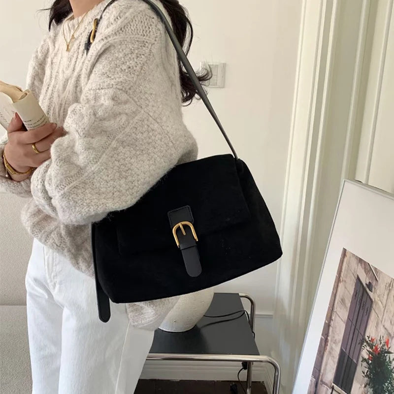 Matte Leather Large Capacity Handbag Female Underarm Shoulder Bag Fashion Messenger Crossbody Bags for Women Luxury Design Totes
