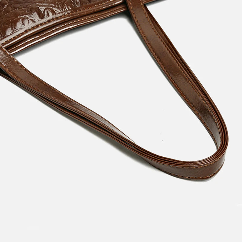 Simple Versatile Crocodile Print Tote Bag Large Capacity Fashion Handbag Vintage Design Shoulder Women's Bag