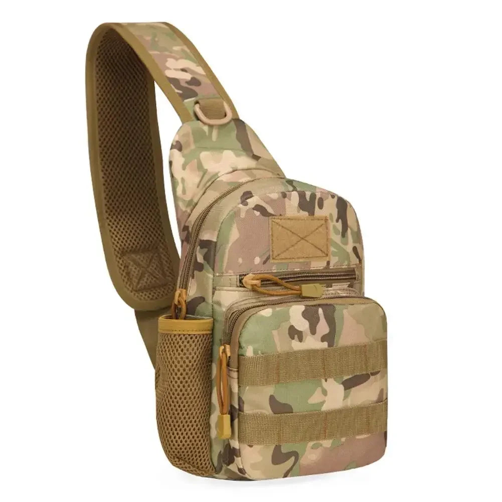 Small Outdoor Tactical Camouflage Kettle Chest Bag Men's Hiking Backpack Nylon Hunting Fishing Camo Hiking Shoulder Bag