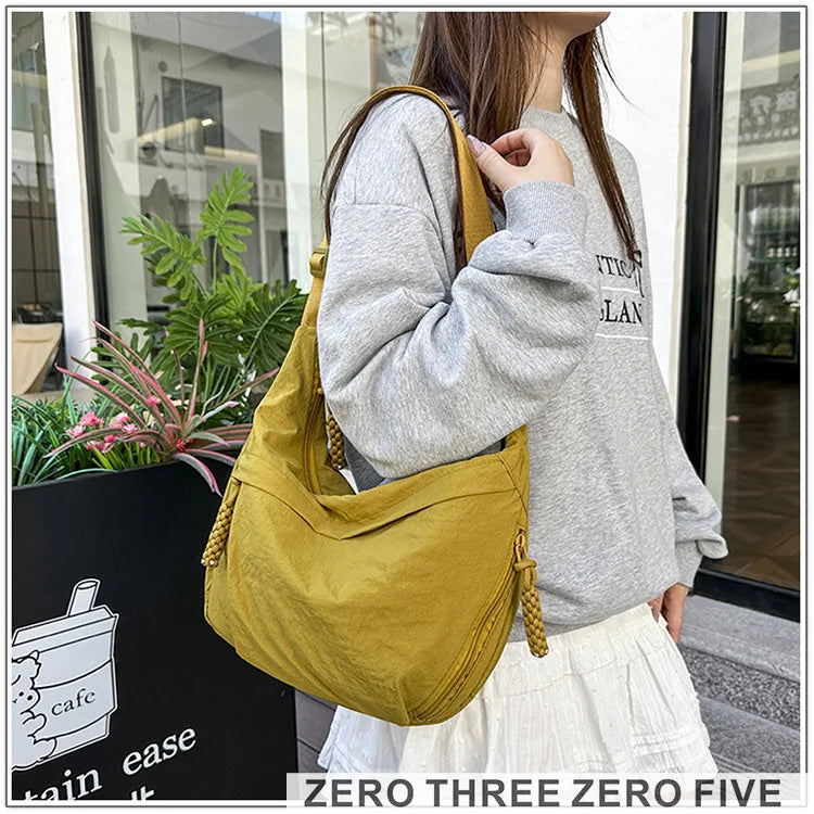 Casual Nylon Hobos Crossbody Bag for Women Designer Shoulder Bags Large Capacity Tote Bag Lady Travel Shopper Bag Female Purses