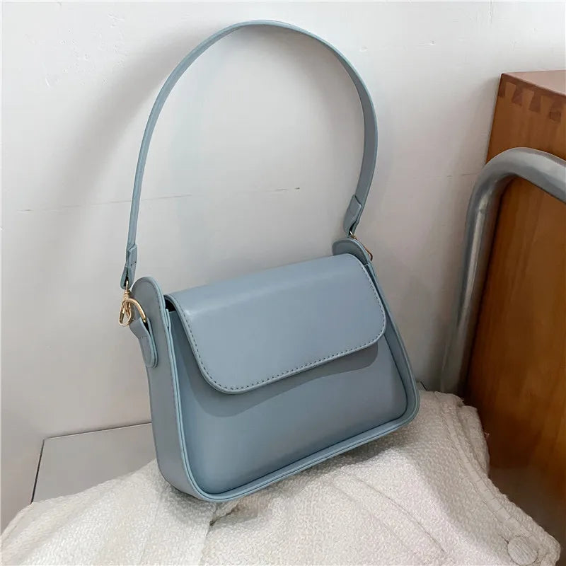 Trendy Fashion Flap Shoulder Bag For Women PU Leather Underarm Bags Designer Solid Color Armpit Handbag and Purse Girls Totes sa
