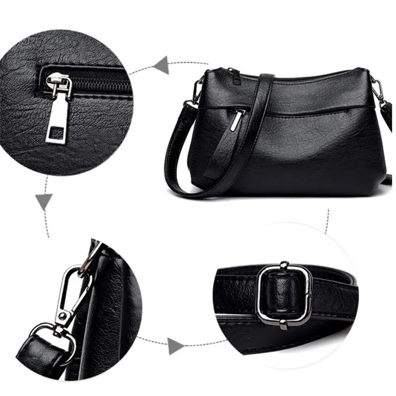 Elegant Women's Shoulder Bag with Unique Texture Design Stylish Soft  Leather Handbag with Zipper Pockets Everyday Crossbody Bag