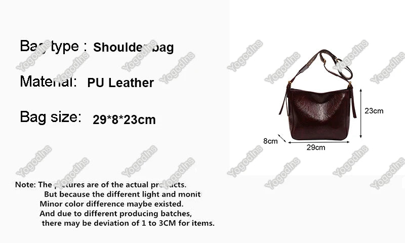 New Crossbody Bag PU Soft Leather Bag Women Fashion Simple Small Square Bag Retro Large Capacity Casual Shoulder Bag