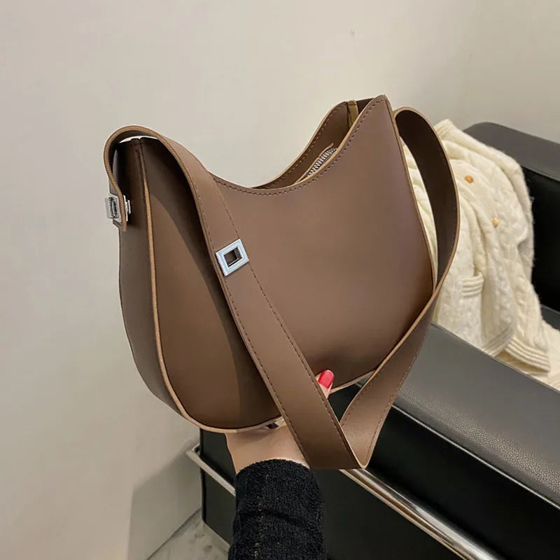 PU Leather Fashion Design Crossbody Bags For Women Summer Travel Shoulder Bags Large Capacity Handbags and Purse Armpit Hobo Bag