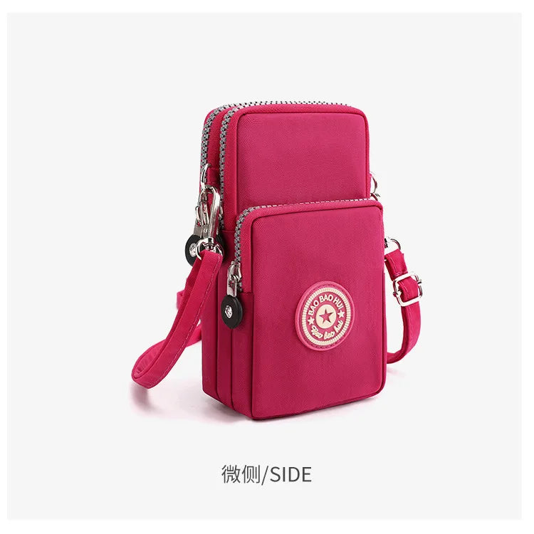 Sports Arm Bag, Women Mobile Phone Bag Running Messenger Purse Wallet, Women's Shoulder Cross Body Bags Multi Layer Zipper Pouch