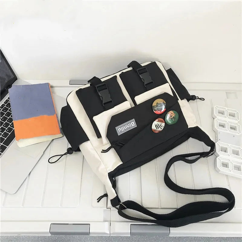 Preppy Casual Nylon Crossbody Bag For Men And Women Teenager Messenger Bag, Outdoor Student Commuter Shoulder Bag For Daily Use