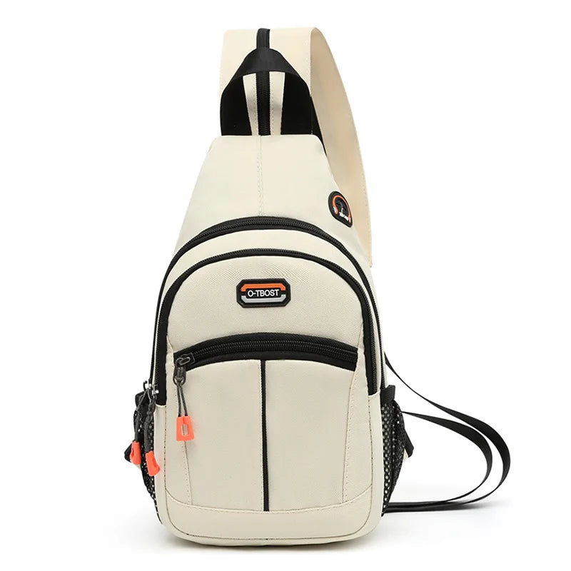 Women Nylon Sling Bag - Adjustable Strap, Multi-Pocket Crossbody Chest Pack for Men Travel & Sports for Daily Commute