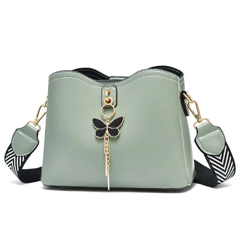 Fashion bow decorative shell bag simple large capacity casual solid color messenger bag