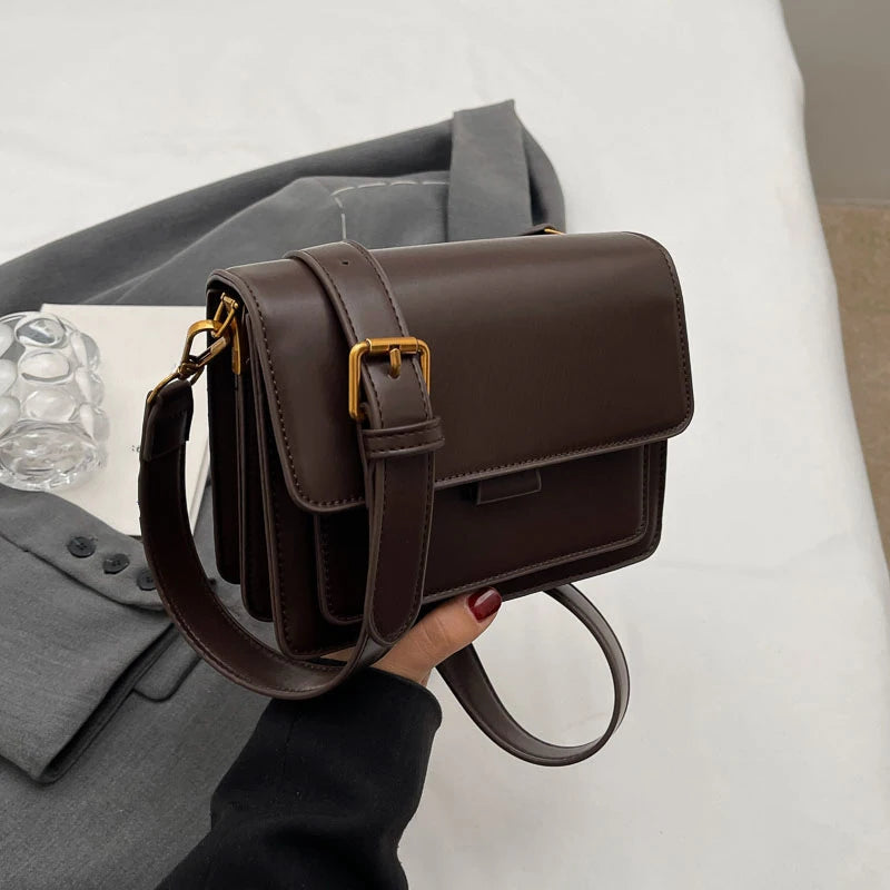 Sewing Thread Women's Shoulder Bags Pu Hasp Ladies Crossbody Bags on Sale 2024 High Quality Free Shipping Bolsas Femininas