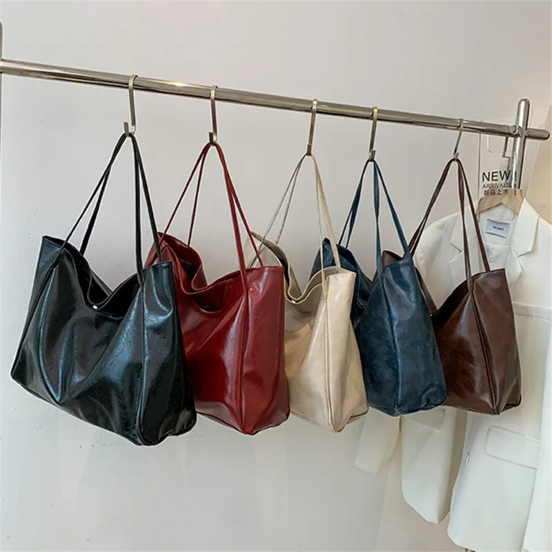 Retro PU Women's Handbag, Large Capacity Handbags Shoulder Bag, Street Leisure Shopping Tote Bag Bags, Suitable for Daily Use