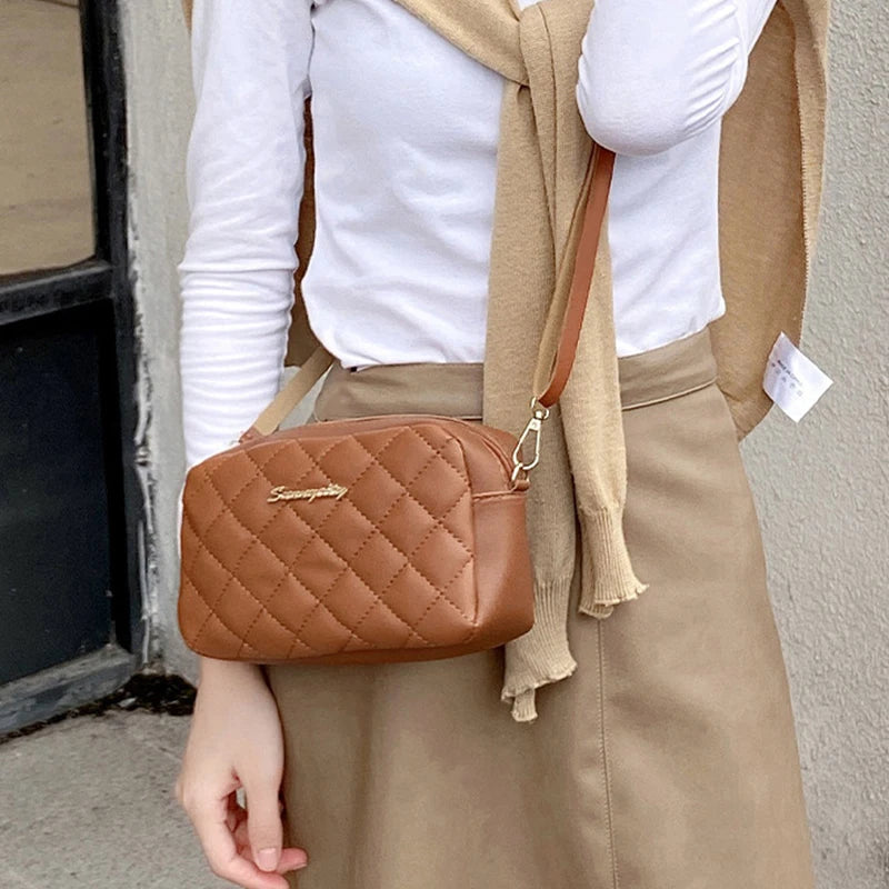 Fashion PU Leather Women Shoulder Bags Luxury Design Quilted Shopper Bag Female Casual Crossbody Bags Female Small Handbag Purse