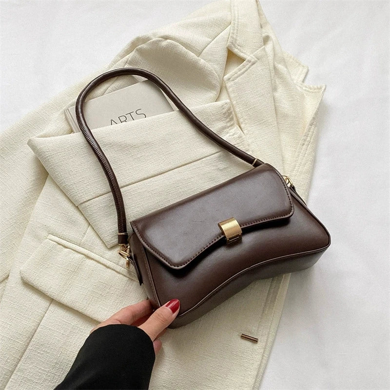 Vegan Crossbody Bag, Lightweight Solid Color Flap Purse, Design for Women Teens, Ideal for Office, College, Travel, Daily Use