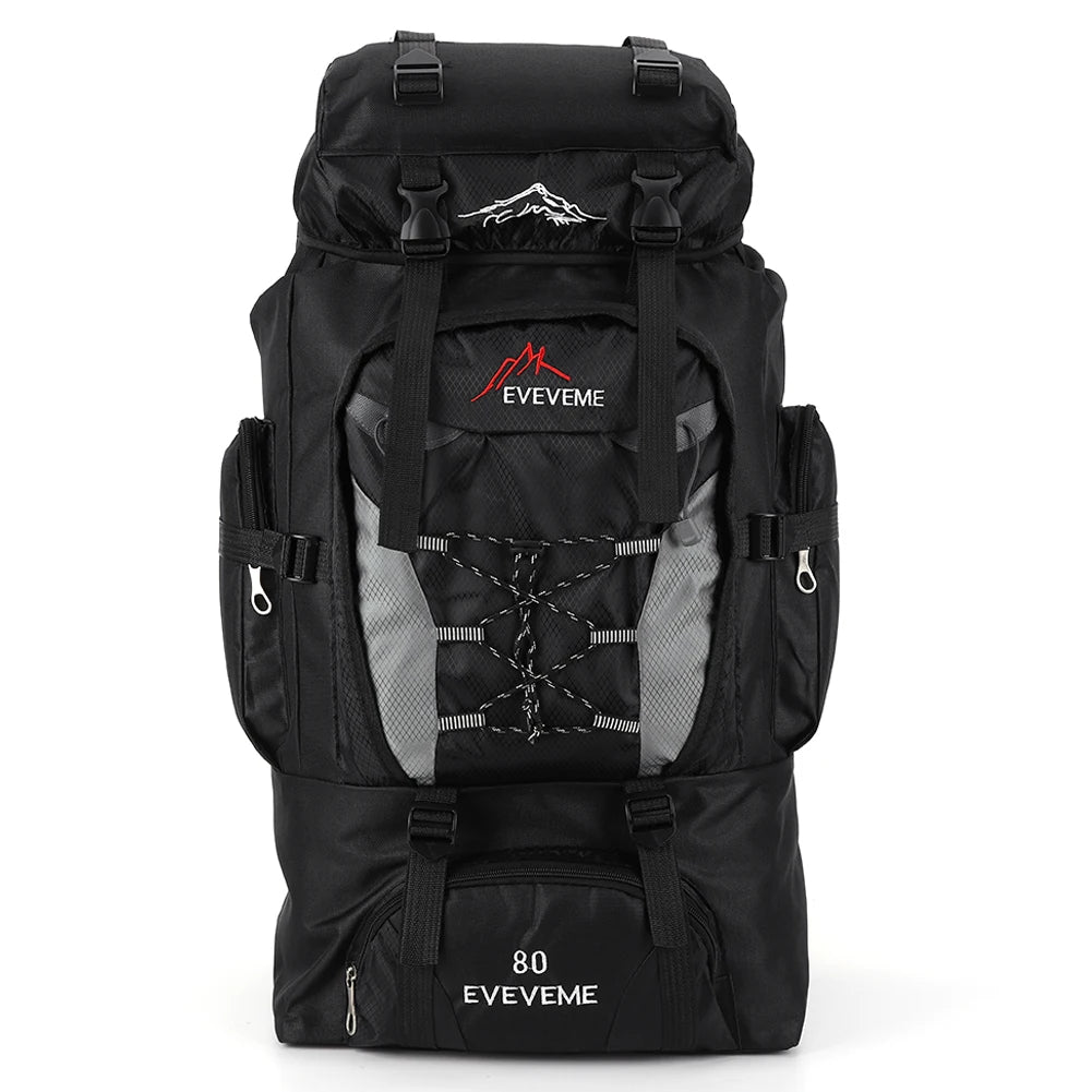 80L Climbing Backpack Large Capacity Fishing Backpack Adjustable Strap Mountain Climbing Rucksack for Outdoor Sports