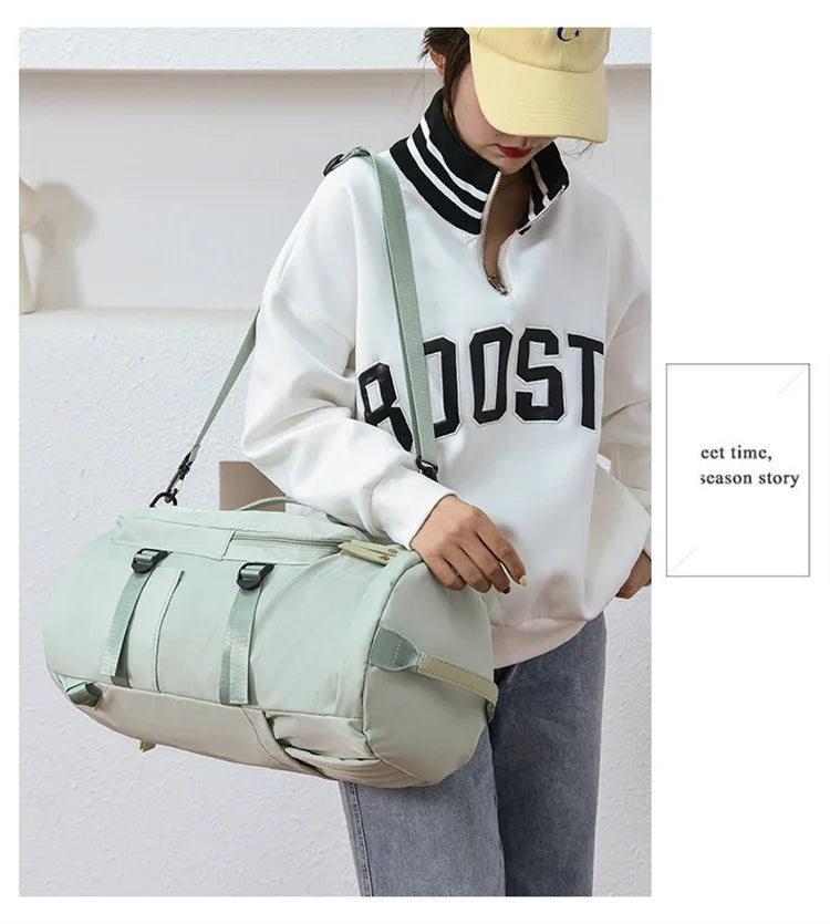 New fitness sport crossbody bag unisex backpack business trip large capacity short travel bag dry and wet separation luggage bag