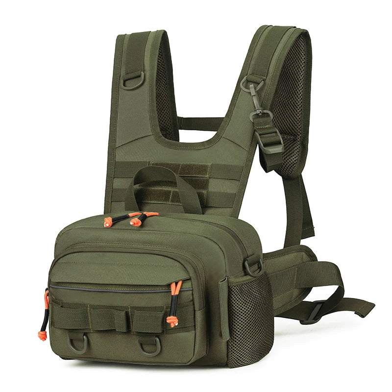 Fishing Lure Front Chest Vest Travel Backpack Camping Hiking Outdoor Cycling Mountaineering Gear Tactical Tackle Bag for Men Sac