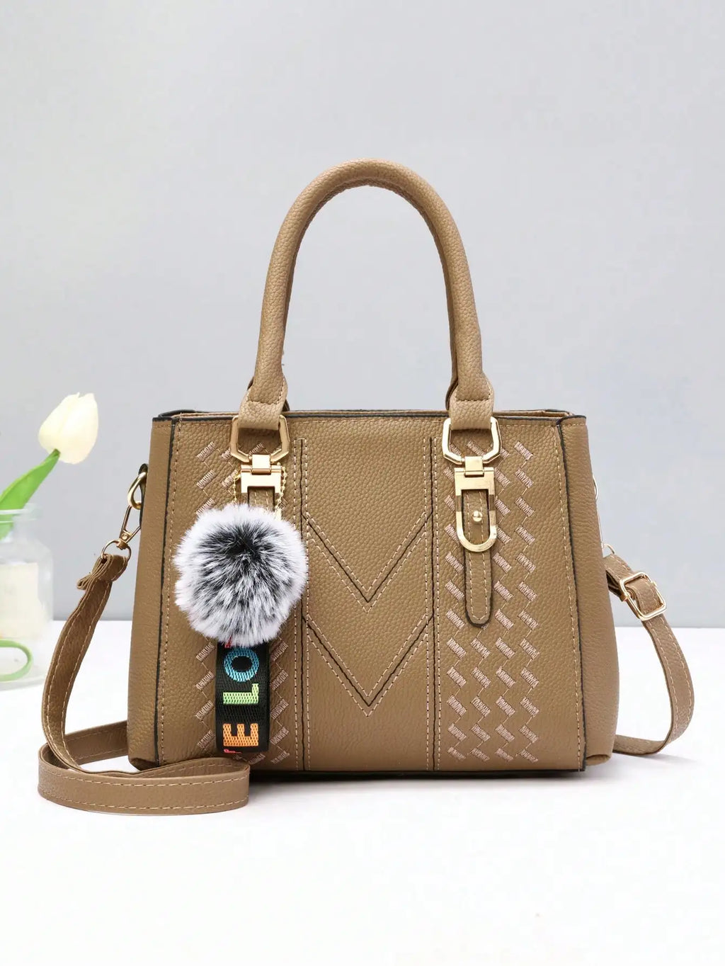 Fashionable and minimalist large capacity embroidered women's crossbody bag, a daily handbag for use